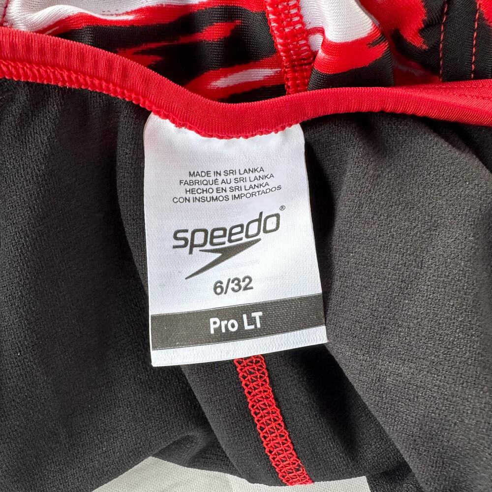 NWT Speedo One Piece ProLT Cross Back Printed Adult Team Colors 6/32 Small Red - Picture 6 of 6